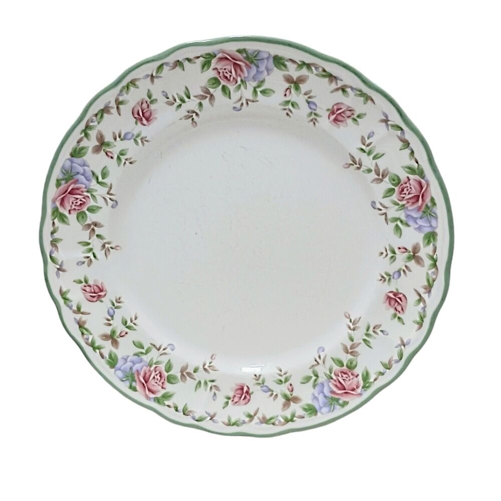 Epoch MORNING ROSE Dinner Plate Floral Roses Green trim‎ Replacement Grannycore